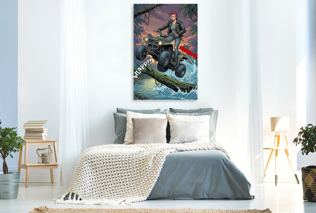 Premium Textil-Leinwand Offroad im künstlichen Dschungel