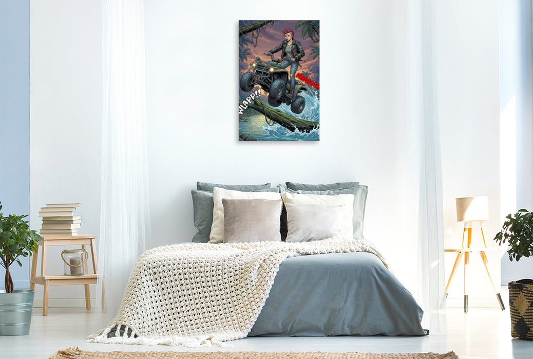 Premium Textil-Leinwand Offroad im künstlichen Dschungel