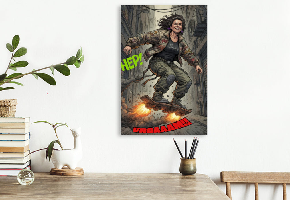 Premium Textil-Leinwand High-Speed auf dem Hoverboard