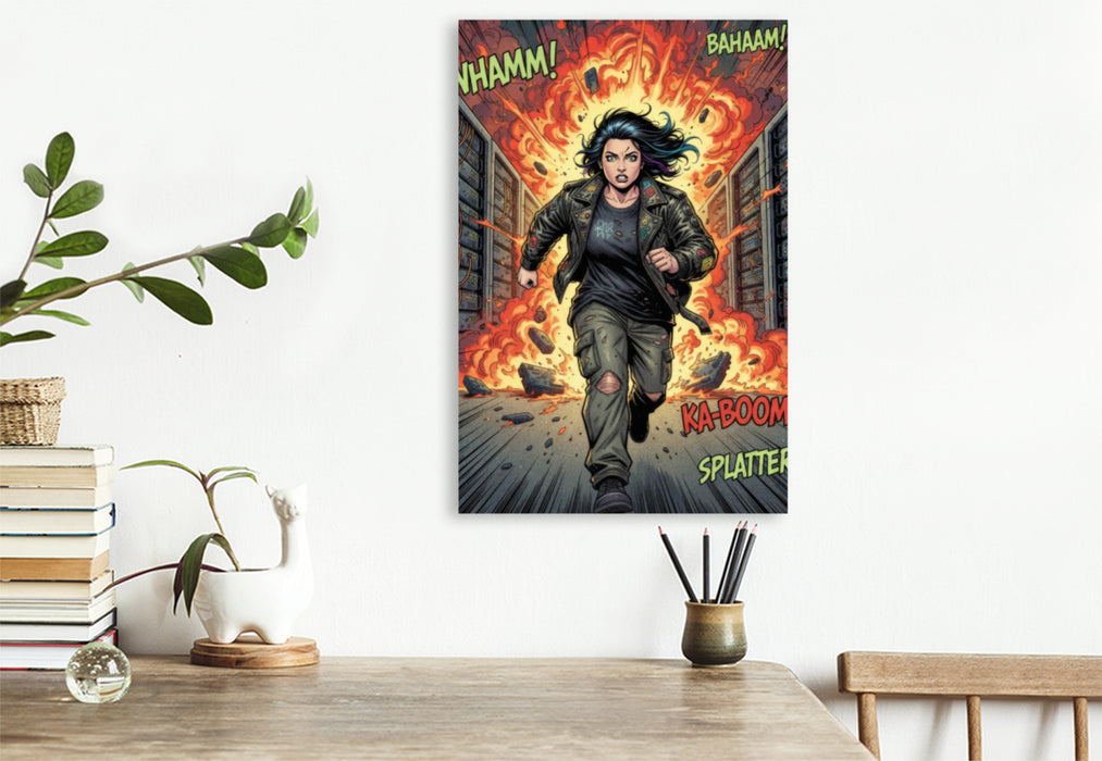 Premium Textil-Leinwand Das finale Datenfeuerwerk
