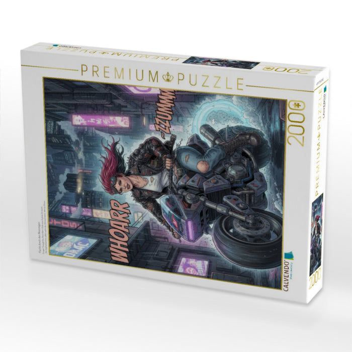 Flucht durch den Neonregen - CALVENDO Foto-Puzzle'
