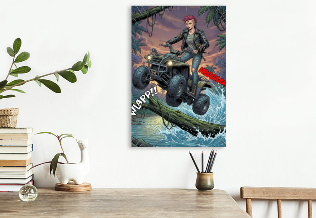Premium Textil-Leinwand Offroad im künstlichen Dschungel