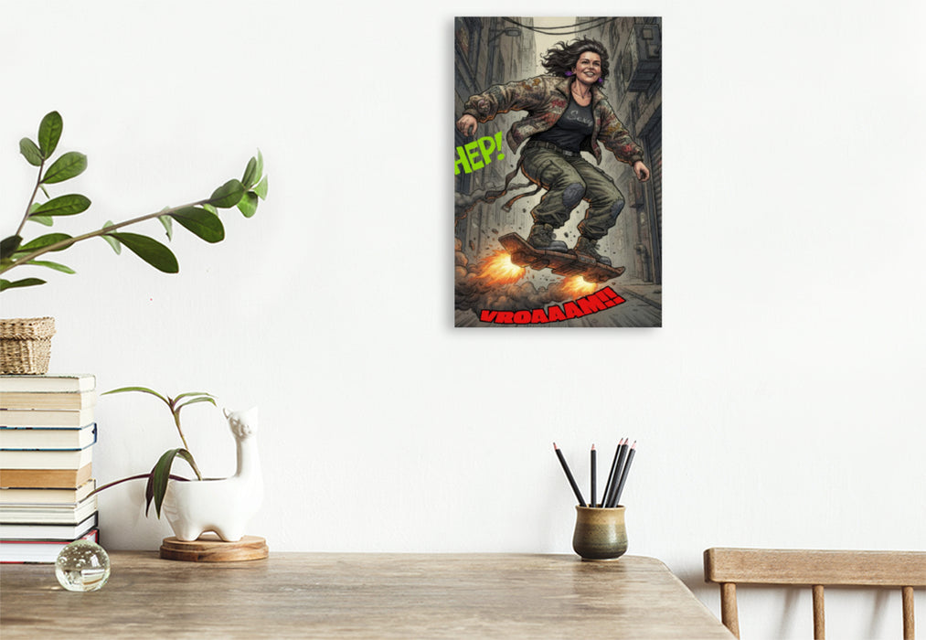 Premium Textil-Leinwand High-Speed auf dem Hoverboard