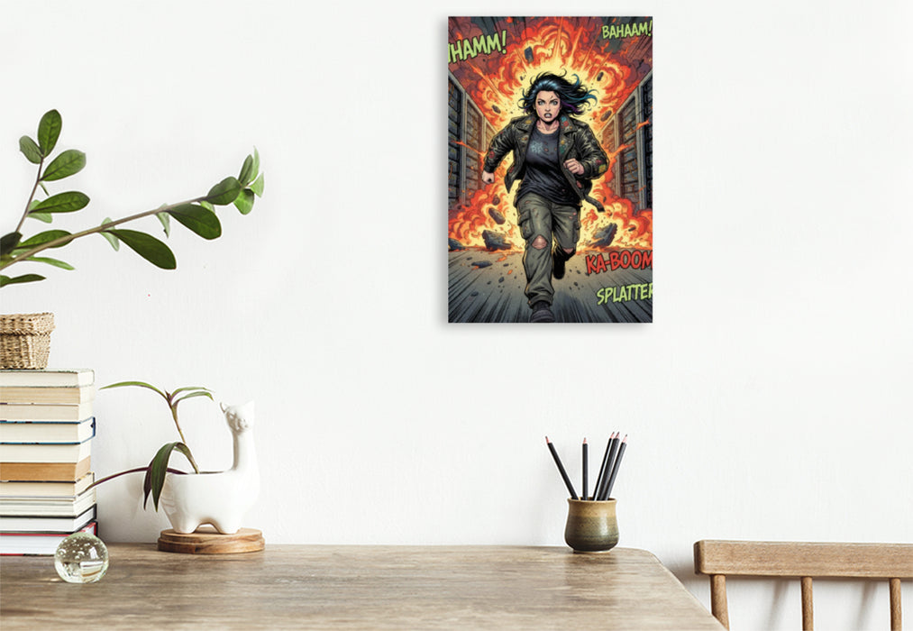 Premium Textil-Leinwand Das finale Datenfeuerwerk