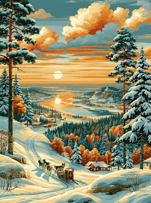 Winterlanschaft bei Östersund - CALVENDO Foto-Puzzle'