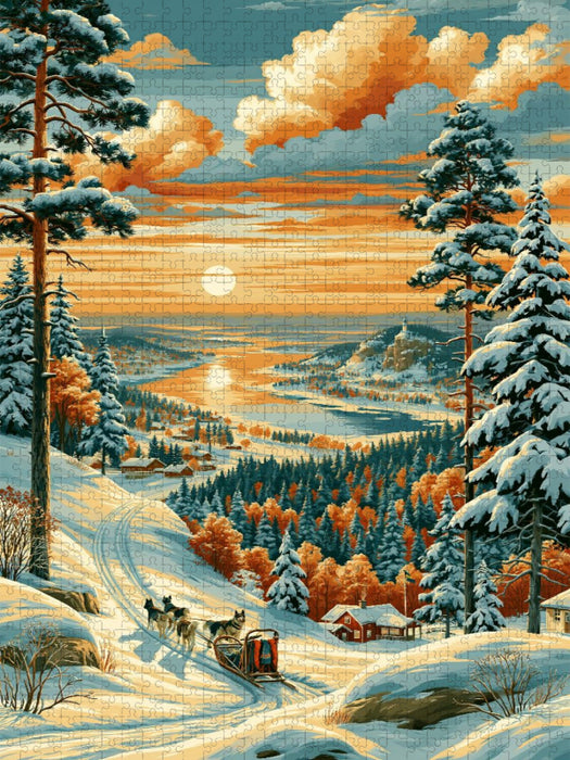 Winterlanschaft bei Östersund - CALVENDO Foto-Puzzle'