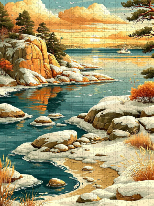 Schwedische Küste im Frühling - CALVENDO Foto-Puzzle'