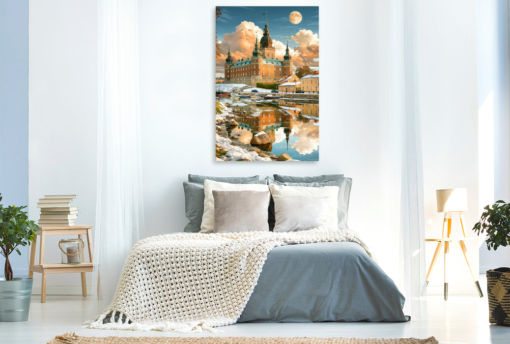 Premium Textil-Leinwand Kalmar Schloss