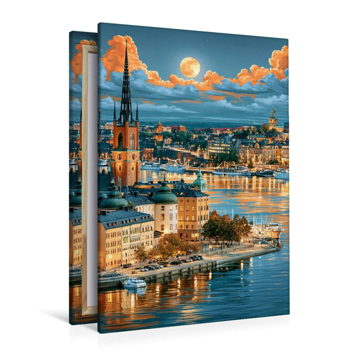 Premium Textil-Leinwand Stockholm im Sommer