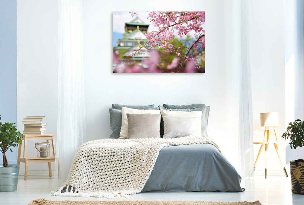 Premium Textil-Leinwand Burg Osaka