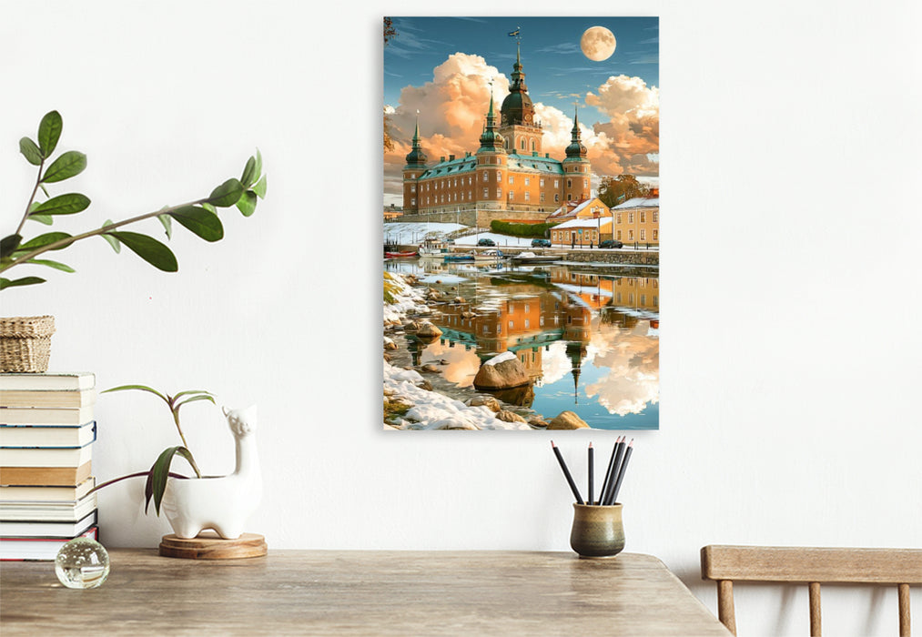 Premium Textil-Leinwand Kalmar Schloss