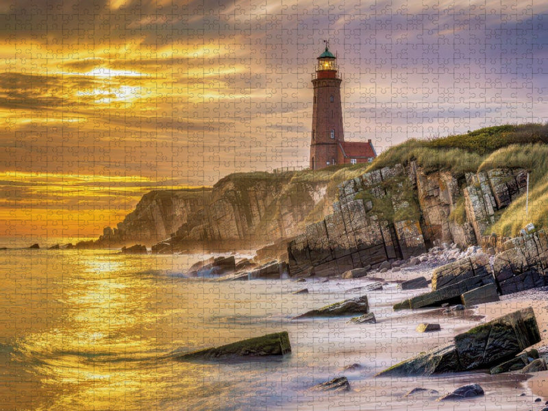 Goldene Dünen, klare Luft, ein Meer voller Ruhe. - CALVENDO Foto-Puzzle'