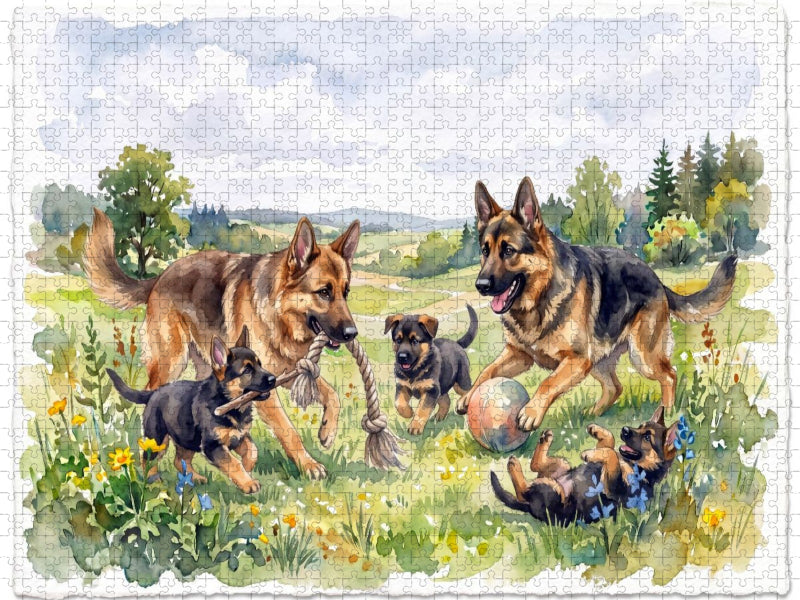 Schäferhunde Spielen - CALVENDO Foto-Puzzle'