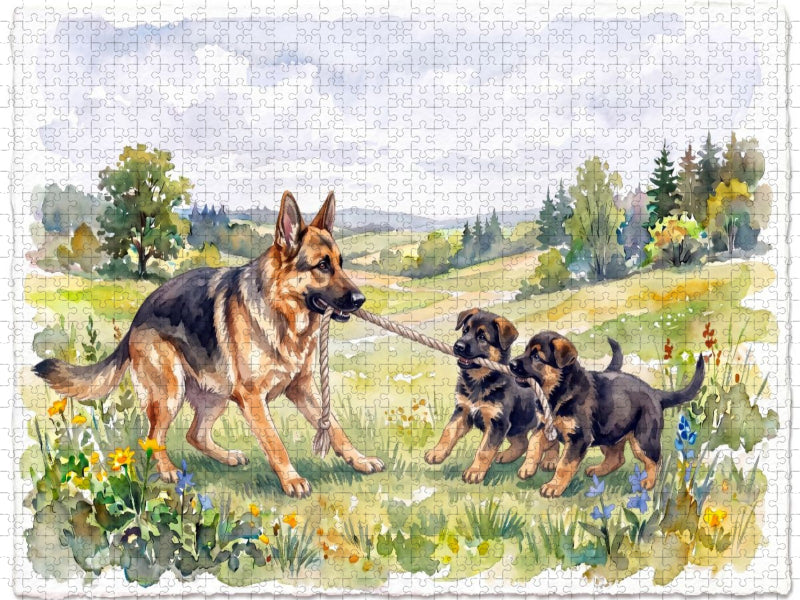 Schäferhunde Spielen - CALVENDO Foto-Puzzle'