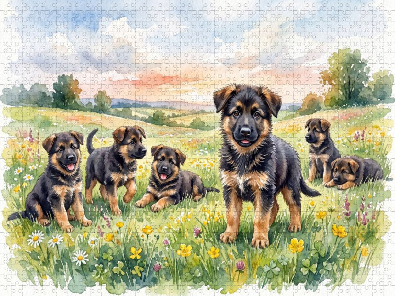 Schäferhund Welpen - CALVENDO Foto-Puzzle'