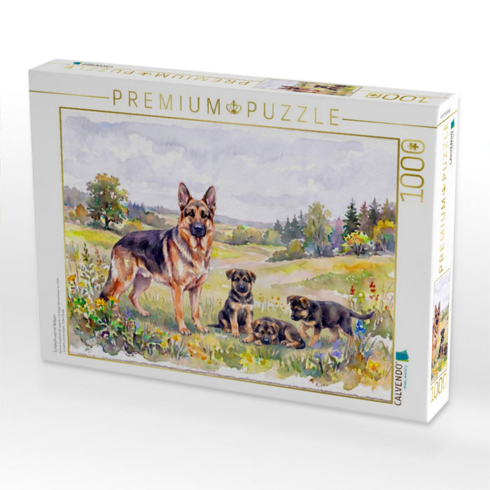 Schäferhund mit Welpen - CALVENDO Foto-Puzzle'
