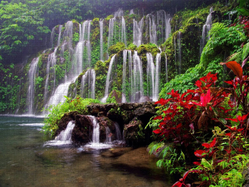 Banyu Wana Amertha Wasserfall - CALVENDO Foto-Puzzle'