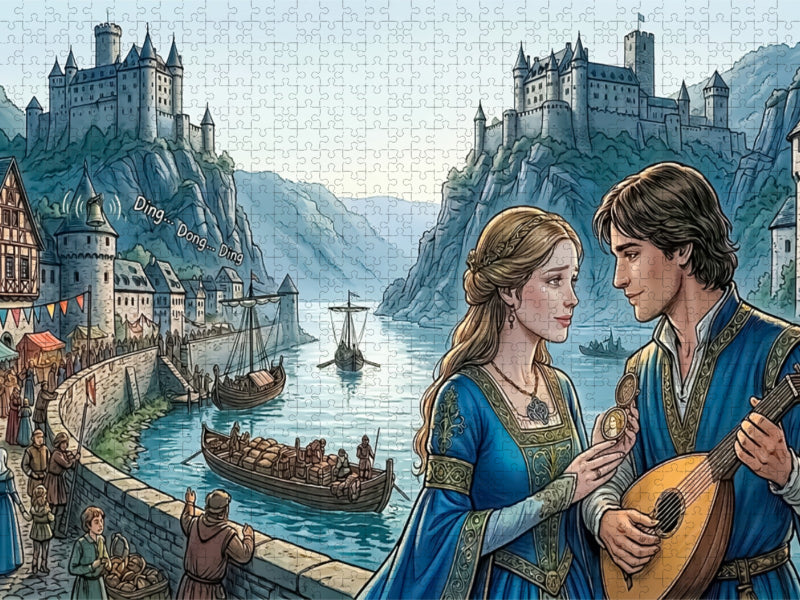 Am Rheinfest begegnet sie ihrer Liebe - CALVENDO Foto-Puzzle'