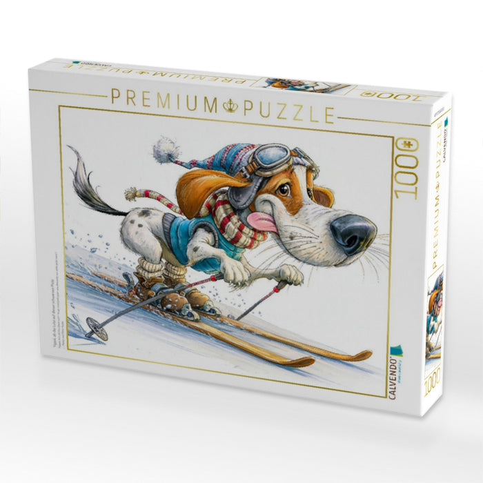 Yippiii, ab die Lutzi auf dieser schwarzen Piste - CALVENDO Foto-Puzzle'