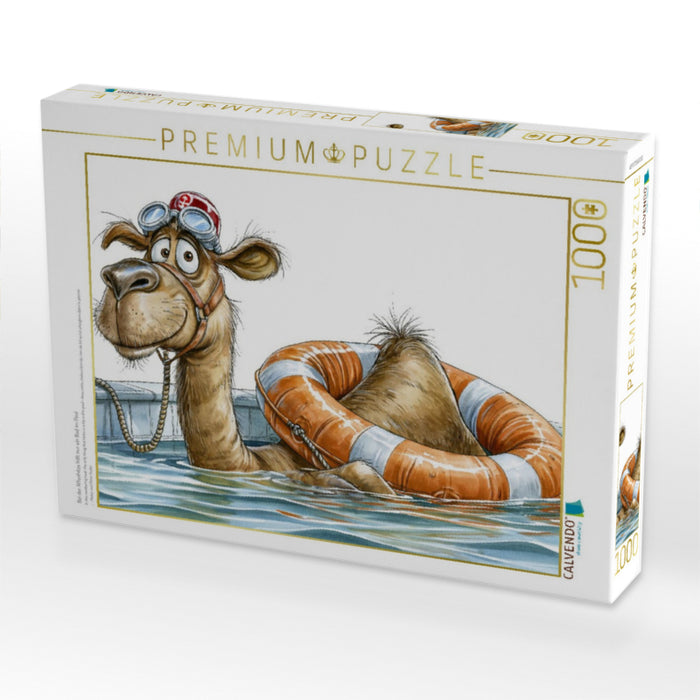 Bei der Affenhitze hilft nur ein Bad im Pool - CALVENDO Foto-Puzzle'