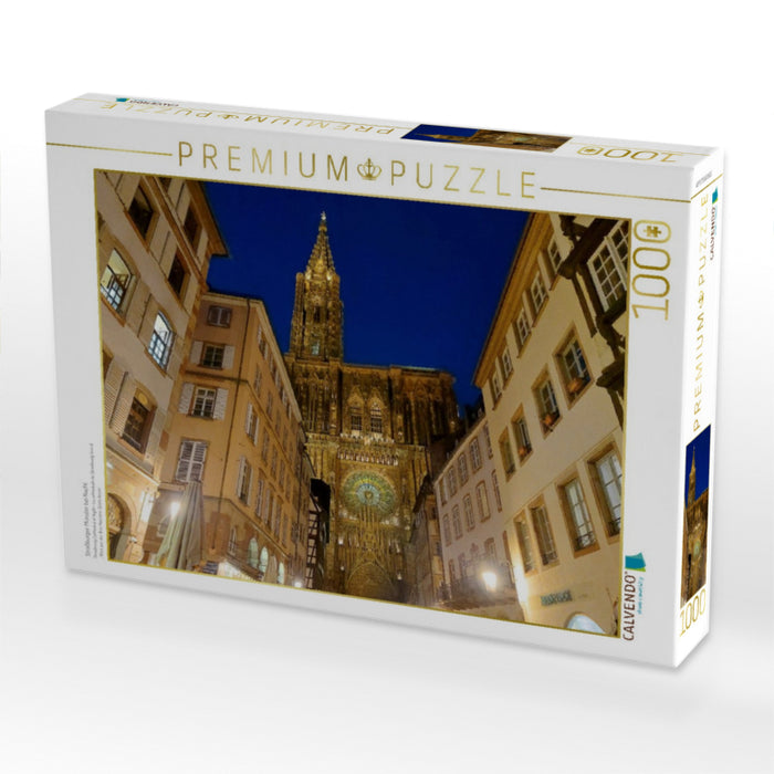 Straßburger Münster bei Nacht - CALVENDO Foto-Puzzle'