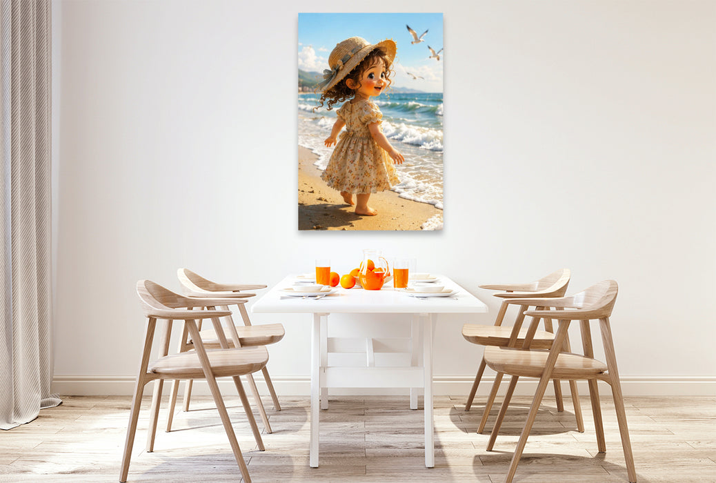 Premium Textil-Leinwand Ein Tag am Meer