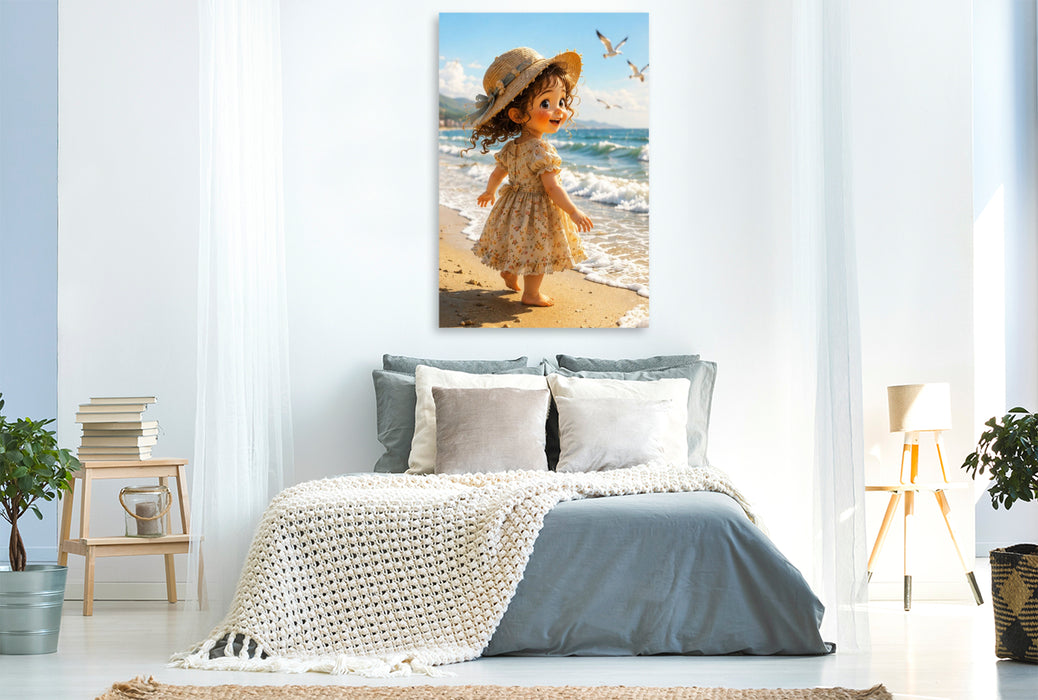 Premium Textil-Leinwand Ein Tag am Meer