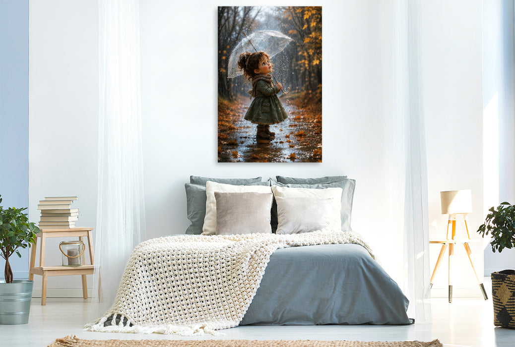 Premium Textil-Leinwand Tanz im Novemberregen