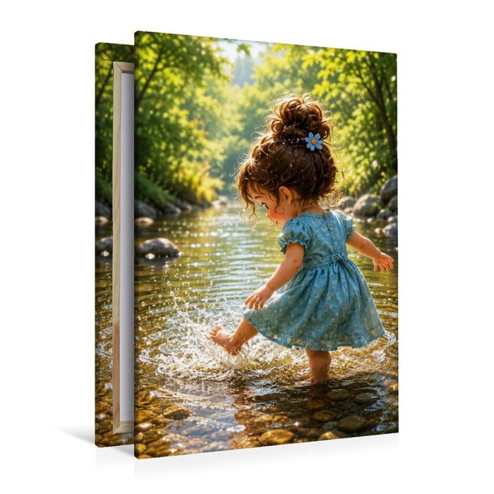 Premium Textil-Leinwand Sommerglück am Bach