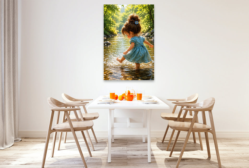 Premium Textil-Leinwand Sommerglück am Bach