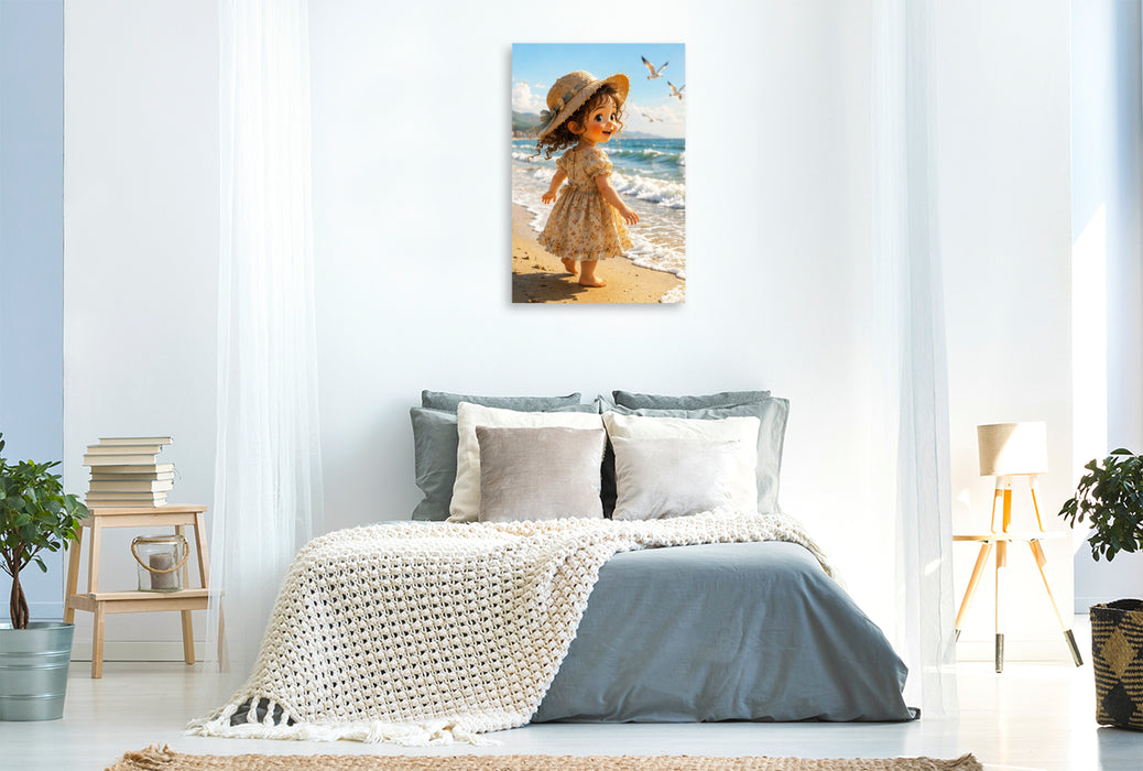 Premium Textil-Leinwand Ein Tag am Meer