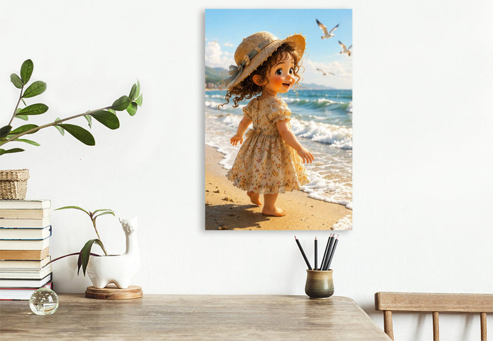 Premium Textil-Leinwand Ein Tag am Meer