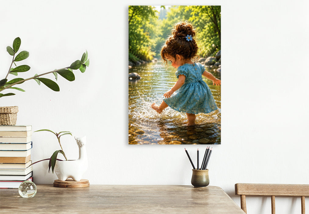 Premium Textil-Leinwand Sommerglück am Bach