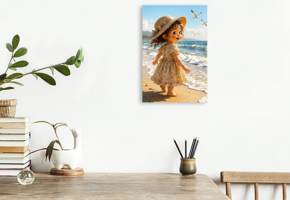 Premium Textil-Leinwand Ein Tag am Meer
