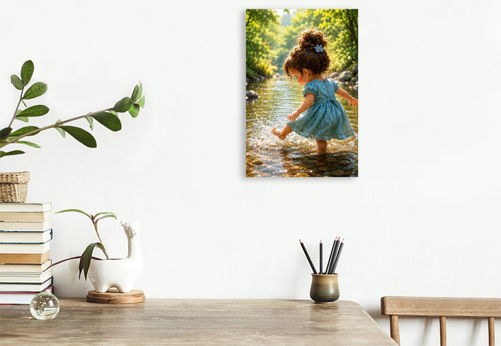 Premium Textil-Leinwand Sommerglück am Bach