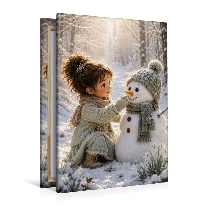Premium Textil-Leinwand Der kleine Winterfreund