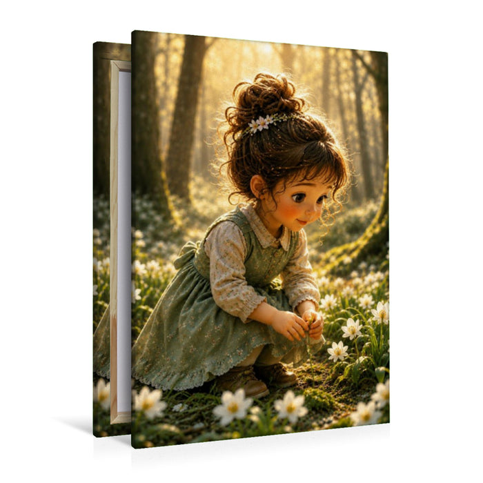 Premium Textil-Leinwand Die Blumenflüsterin
