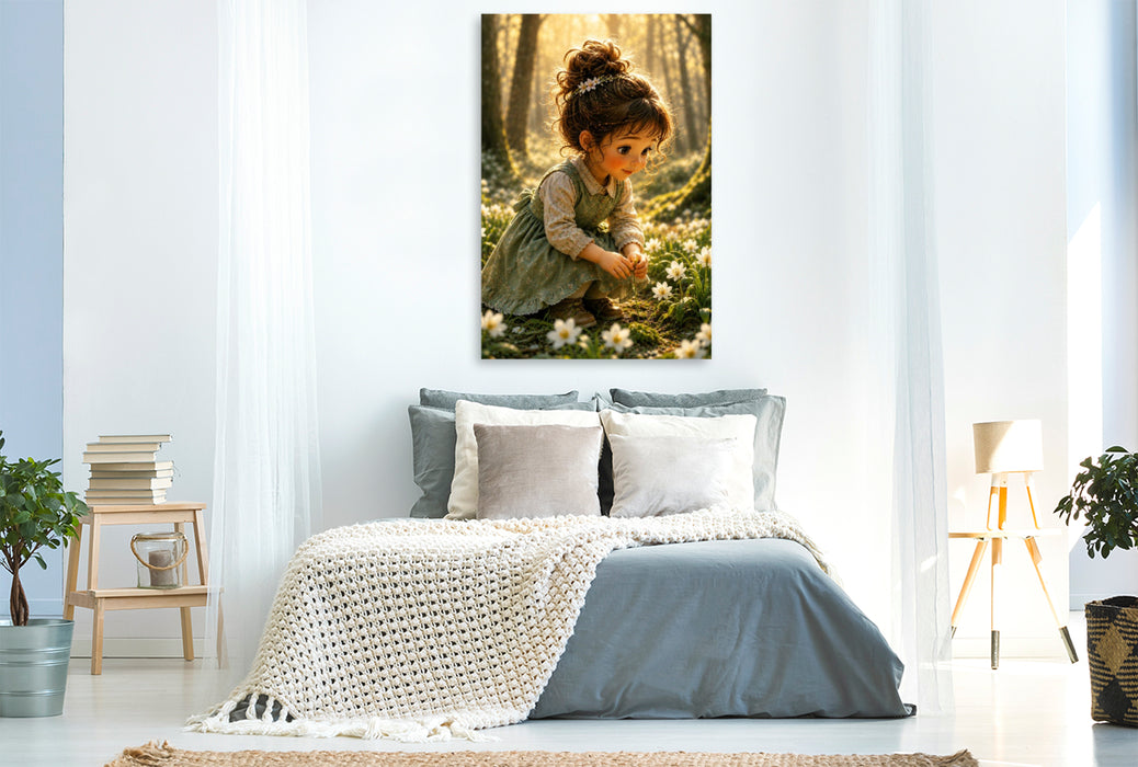 Premium Textil-Leinwand Die Blumenflüsterin