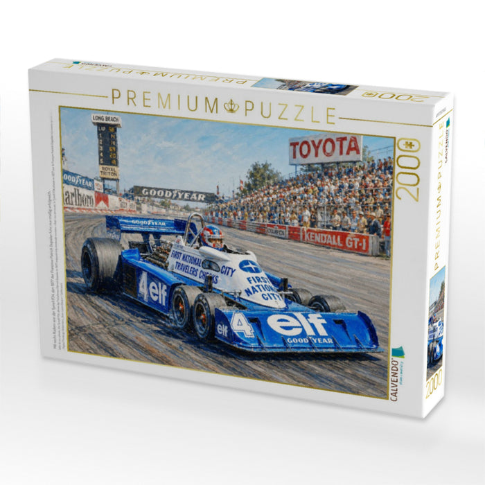 Mit sechs Rädern war der Tyrrell P34, den 1977 der Franzose Patrick Depailer fuhr, nur mäßig erfolgreich. - CALVENDO Foto-Puzzle'