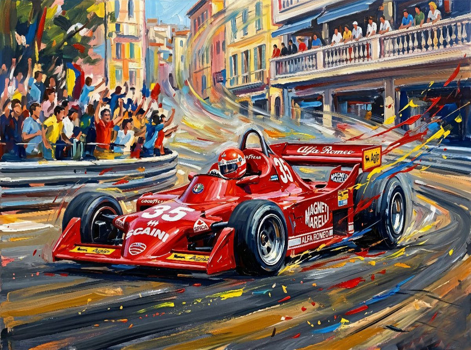 1980 kehrte Alfa Romeo nach langer Abwesenheit mit dem Italiener Bruno Giacommeli in die Formel 1 zurück. - CALVENDO Foto-Puzzle'
