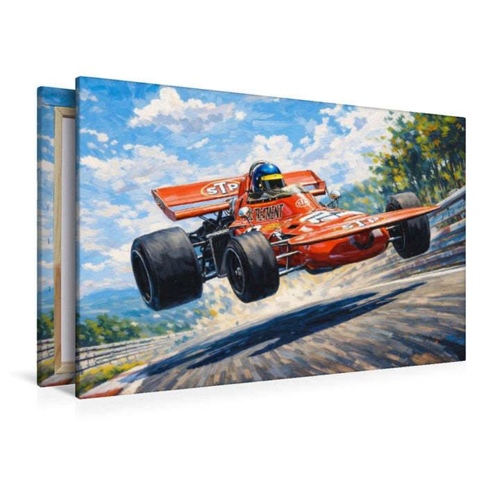 Premium Textil-Leinwand Der Schwede Ronnie Peterson wurde 1971 mit einem britischen March Vizeweltmeister, blieb aber sieglos.