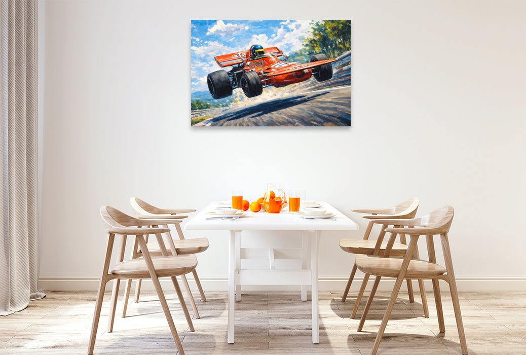 Premium Textil-Leinwand Der Schwede Ronnie Peterson wurde 1971 mit einem britischen March Vizeweltmeister, blieb aber sieglos.