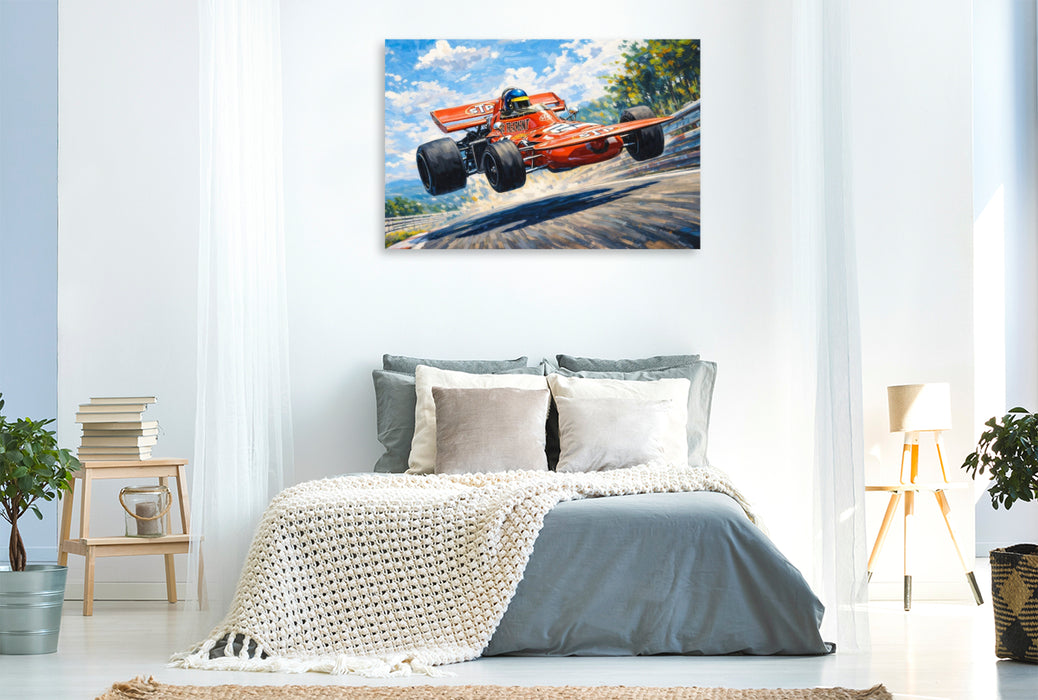 Premium Textil-Leinwand Der Schwede Ronnie Peterson wurde 1971 mit einem britischen March Vizeweltmeister, blieb aber sieglos.