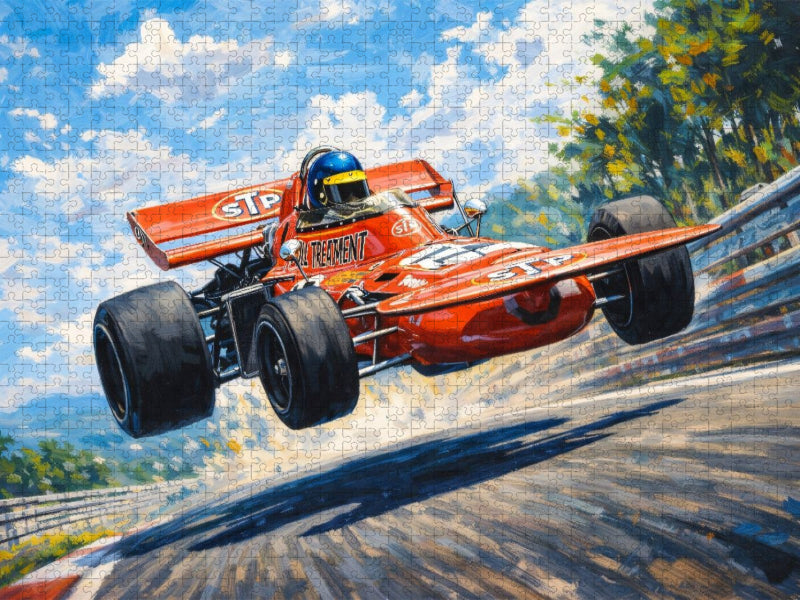 Der Schwede Ronnie Peterson wurde 1971 mit einem britischen March Vizeweltmeister, blieb aber sieglos. - CALVENDO Foto-Puzzle'