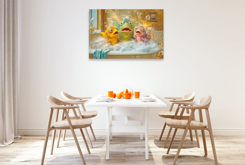 Premium Textil-Leinwand Badewannen Freaks
