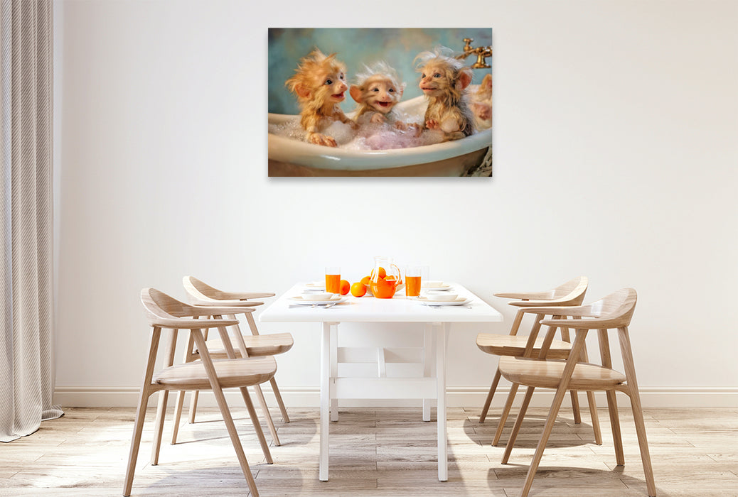 Premium Textil-Leinwand Badewannen Freaks