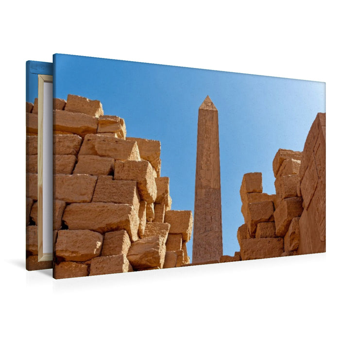 Premium Textil-Leinwand Blick auf den Obelisk von Thutmosis I. (Karnak)
