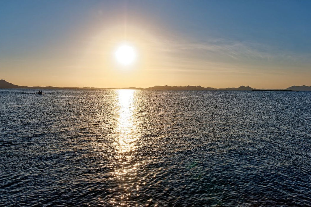 Premium Textil-Leinwand Sonnenaufgang über dem Nassersee