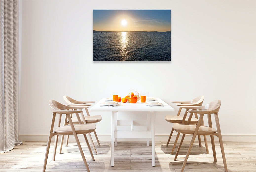 Premium Textil-Leinwand Sonnenaufgang über dem Nassersee