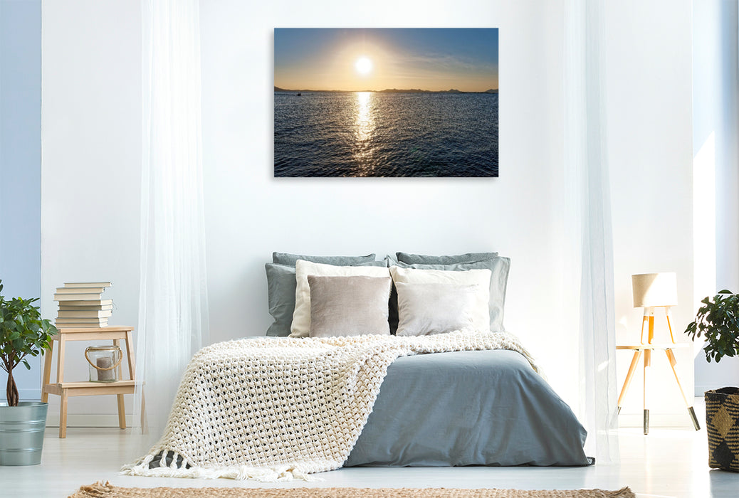 Premium Textil-Leinwand Sonnenaufgang über dem Nassersee